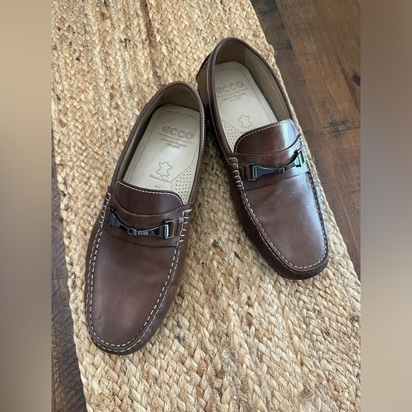 Ecco Men\'s Slip On Leather Loafer Brown EU 44 / US Size 10 - 10.5 main image 4